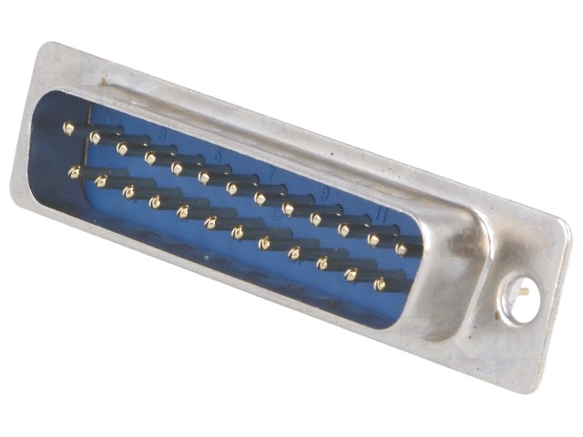 Soclu D-Sub PIN:25 tată drept THT aurit DS25P